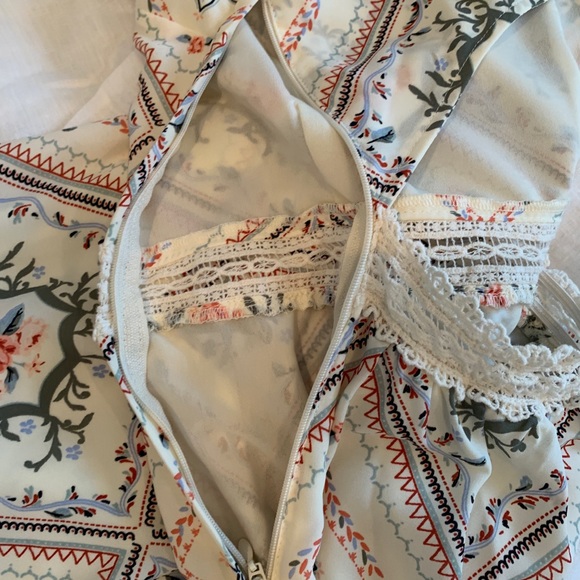 H&M Maxi Floral Dress Size 4 Side Zipper Elastic Waist - Picture 5 of 6